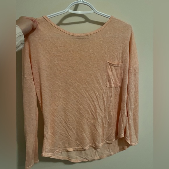 ! 2 for 20 ! Pink and Coral Long Sleeve T shirt Sweater Slightly See Through - Picture 4 of 7